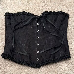Black Lace-Up Corset